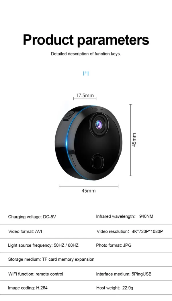 S7c1b94e473ee4dbbb591b5427dc8b6d1Q.webp Mini IP Camera Wireless HD 1080P Camera Night Vision Smart Home Security Surveillance Webcam Wifi Remote With Motion Detection