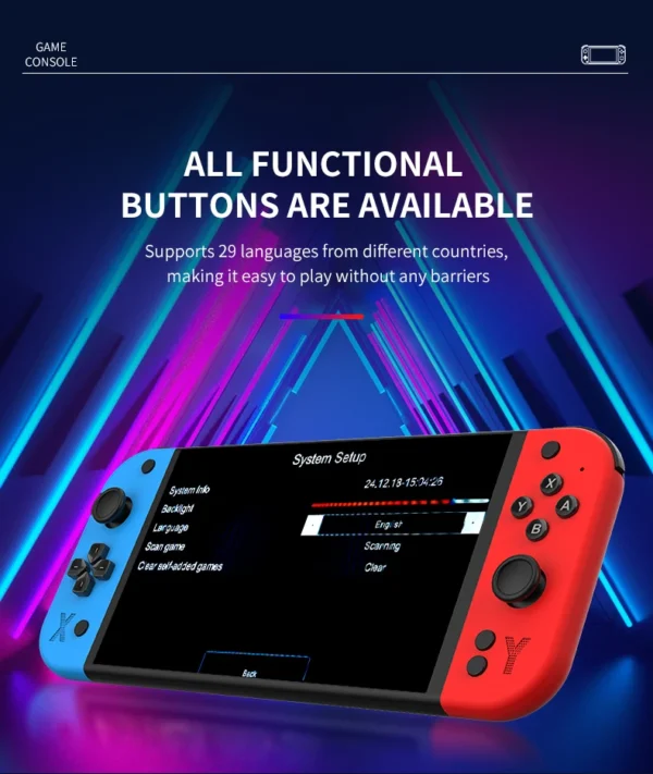 G90 7 inch 64GB 4000mAh high definition arcade handheld game console for PSP/PS1 nostalgic retro TV game controller