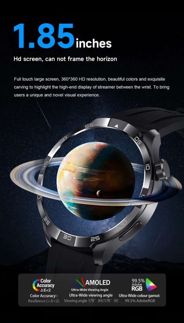 S7c71063bda294a36bbe9843c48b6339dB.webp 2026 New Sapphire Screen Smart Watch 1.85-inch Ultra HD AMOLED GPS Bluetooth Call NFC Compass IP68 Sports Fitness Smart Bracelet
