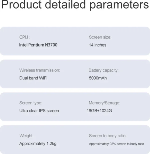 S7ccd3c9c923049ddbf4c390dfe57702cU.webp Ultra Slim Laptop 14.1" 16GB RAM 2TB SSD Intel N3700 Notebook Gamer 1920*1080 Display Office Study Computer PC Windows 11 Pro