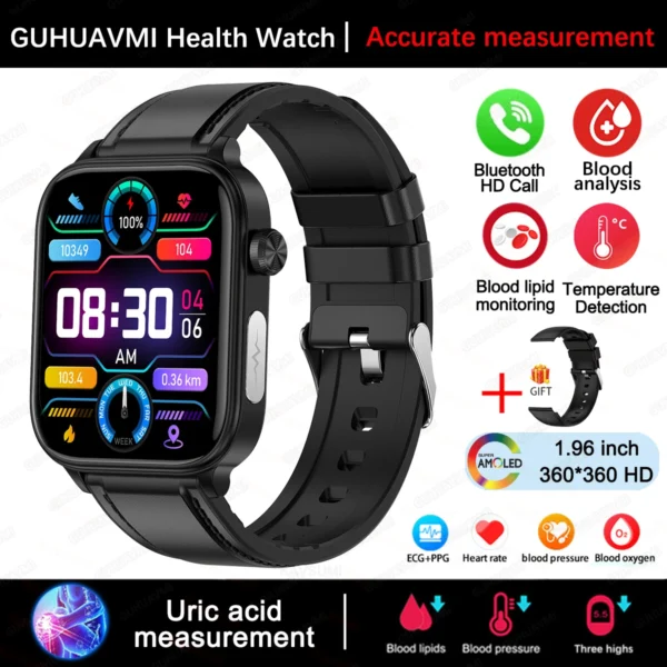 S7d441d7082d64543997a996cf42110aca.webp 2025 New For XIAOM1 ECG+PPG Blood Fat Uric Acid Health Smartwatch Men Women Heart Rate Blood Pressure Bluetooth Call Smart Watch