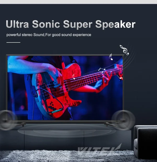 Sonic Speaker Brightness 400 75 Inch UHD Television TV 4K HDR LED Smart Android TV Unit