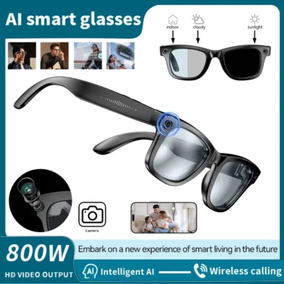 S8264340de7184b989e4644c88035c232Q.webp LIGE New Camera SunGlasses 800w Pixel Camera Recording Noise Reduction Ai Recognition Translation Anti Blue Light Smart Glasses