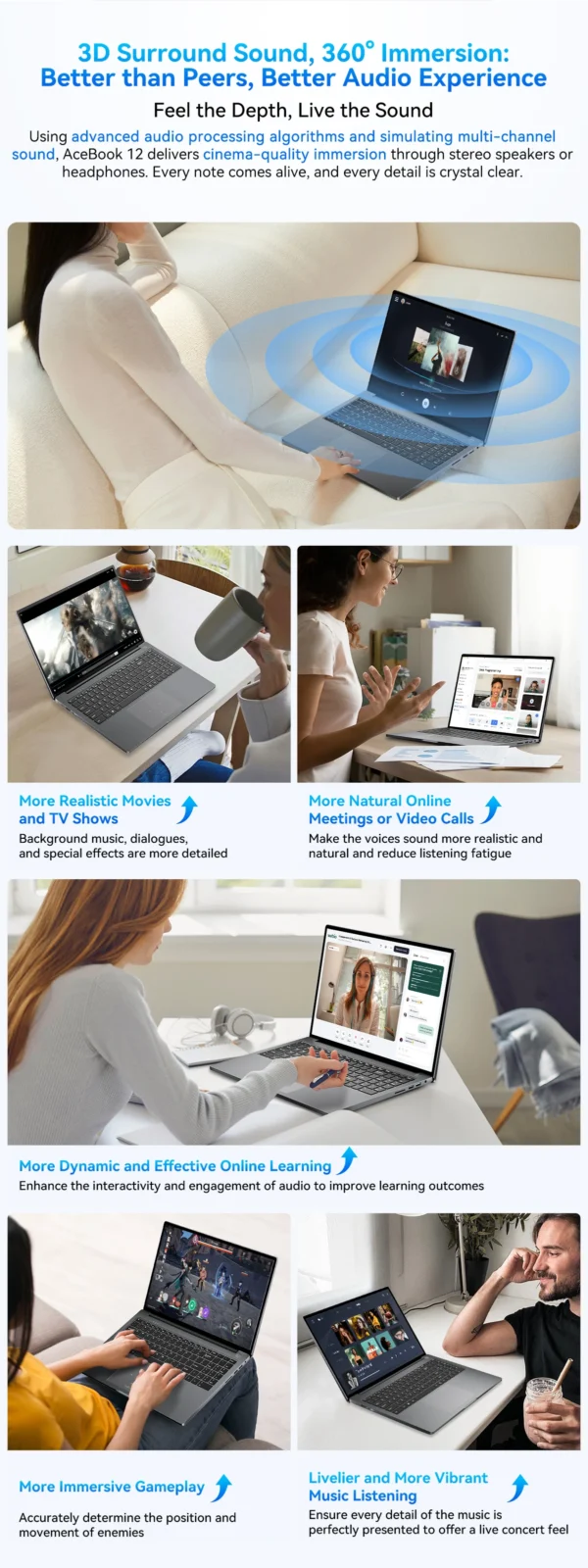 Blackview Acebook 12  Win 11 Pro Laptop 16'' 1920*1200 Display, Intel I5-1030NG7/I5-12450H Notebook, 16GB 512GB, 5000mAh