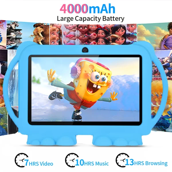 S843c0331baaf434c8f2183b1212b0fe5f.webp BDF K5 pro 7-inch Kids Tablet Cartoon Kids-Proof Case 5G WiFi Google Learning Education Tablet PC 4GB RAM 64GB ROM 4000mAh