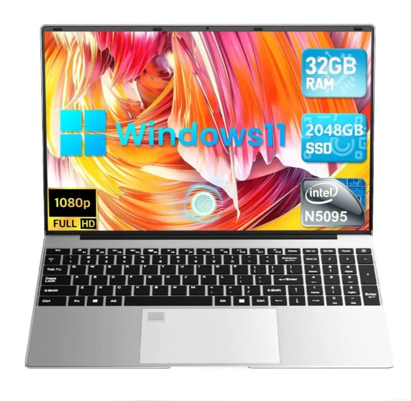 S875a1364205c4dff80347000ace3bfab4.webp Portable 15.6" Laptop 32GB Ram DDR4 2TB SSD Windows 11 Notebook Pc Gamer Intel N5095 Office Computer with Backlit Fingerprint