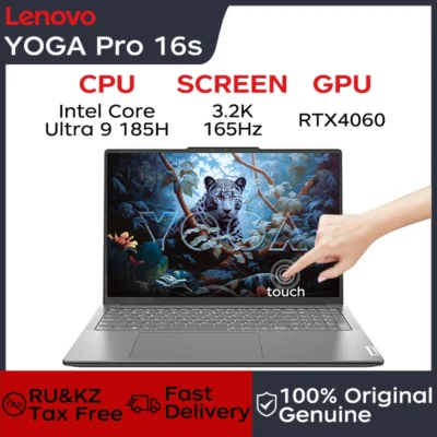 S88e9e72d522e40f1a103faaa9534fbb53.webp Lenovo Laptop YOGA Pro16s AIPC 3.2K 165Hz PURE Touch Screen Intel Core Ultra 9 32G LPDDR5 1TB/2TB SSD RTX4060 AI Notebook PC