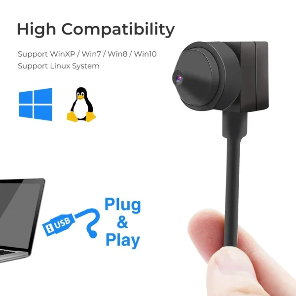 Mini 2MP USB Camera for PC | 1080P HD with Dual Lenses, Ideal for Remote Monitoring & Video Recording