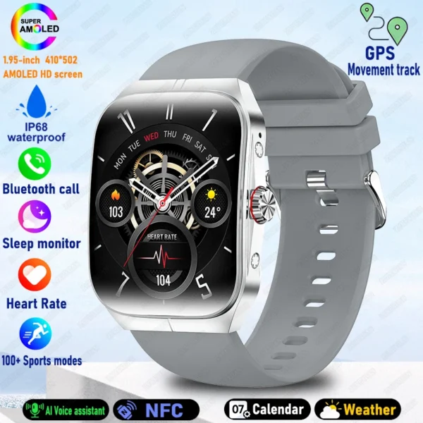 S8a8c68c74ffc4b32beeb3611ae7b682aW.webp 2025 New HD AMOLED screen For OPPO Watch 4 Pro Sports Smart Watches Men GPS Track Waterproof Bluetooth Call NFC Smart Watch