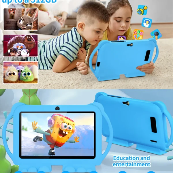 S8ab1862045f549f4b0ab8aab6b5cc087U.webp BDF K5 pro 7-inch Kids Tablet Cartoon Kids-Proof Case 5G WiFi Google Learning Education Tablet PC 4GB RAM 64GB ROM 4000mAh