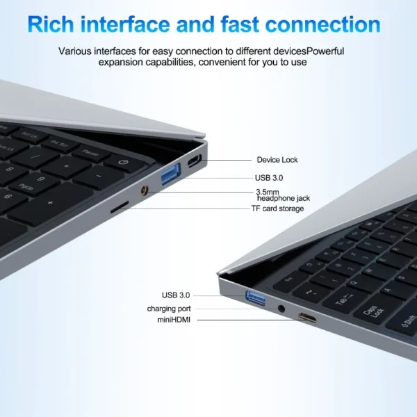 Windows 11 Laptops Computer Gaming Intel Core 5005U Computer 16GB RAM 1/2TB SSD Fingerprint Unlock 15.6" 1920*1080 Notebook PC