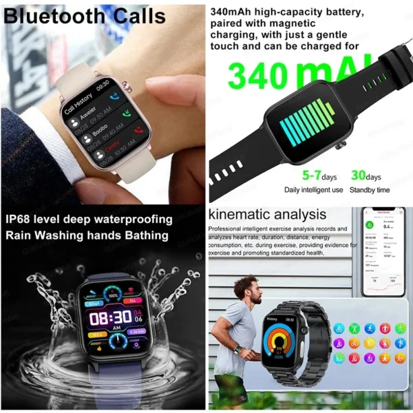 S8d3ea0f0106f4fc9b86591b313713ad9m.webp 2025 New For XIAOM1 ECG+PPG Blood Fat Uric Acid Health Smartwatch Men Women Heart Rate Blood Pressure Bluetooth Call Smart Watch