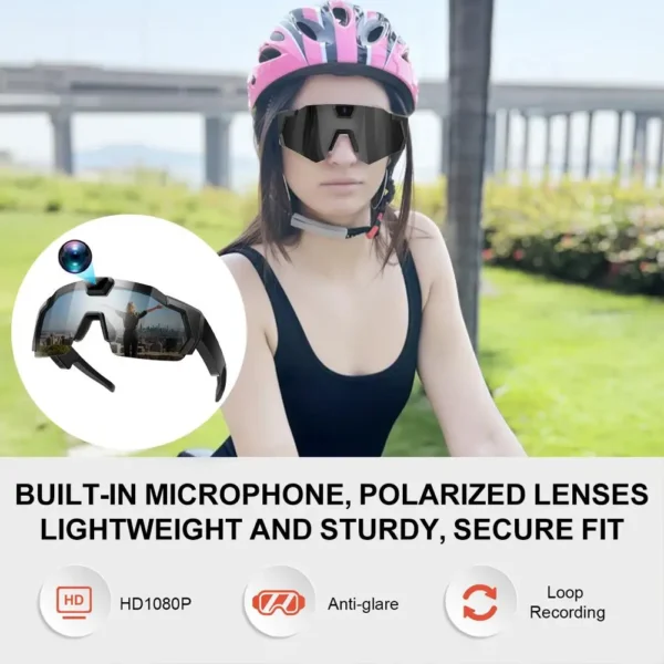 S8e99afc47ed84664ac5a9c41ef65265fo-1.webp NEW HD Video Glasses Action Camera Sunglasses Smart Glasses Sports Glasses Outdoor Bicycle Motorcycle Driver Recorder Walk Cam
