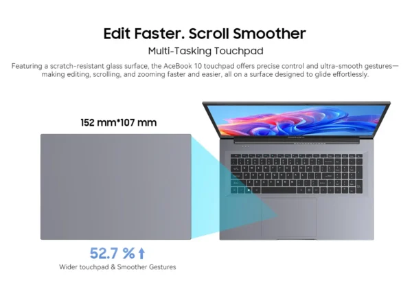 S9374f079ac6a4d49a346d24f1b097d232.webp Blackview ACEBOOK 10 Laptop Computer 18.5" FHD 8000mAh Intel N150 Windows 11 16GB RAM 512GB BT5.2 WiFi 6 Desktop Notebook