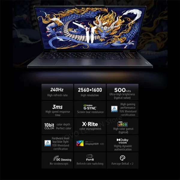 S945ea8c15a3d4423be8c8d501f73601fm.webp Lenovo Legion Y9000P Gaming E-Sports Laptop 2024 RTX 4060 Intel i9-14900HX 16" 16/32/64G RAM 1/2T SSD 2.5K 240Hz Notebook PC