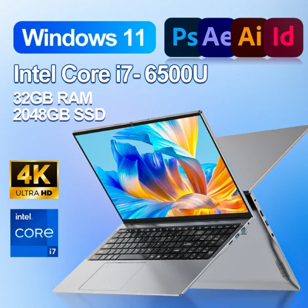 S97e0270732c64b64905bf93174f4461ao.webp 2026 Intel Core i7-6500U 14.1 "laptop 32GB RAM 2048GB SSD ROM 5000mAh Windows 11 Pro 3-year warranty portable laptop