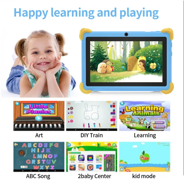 S982d332d0ac840d7bf90b700fee09a5bT.webp 7 Inch 5G Kids' Tablet with Cartoon Pattern Android Learning Education PC with Kids-Proof Case 4000mAh Tablet