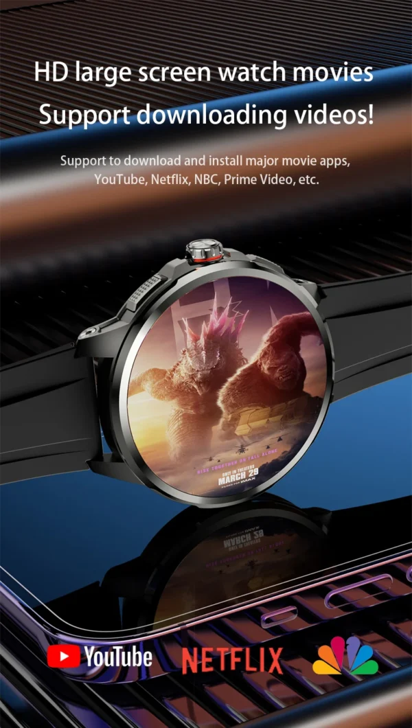 S987d8923b1e74ea39bb4ff41cb3817d8B-1.webp Original H99 Smart Watch Android Watches Amoled Smartwatch With 190° Rotary Camera Google Play Store 1.95inch Amoled Screen