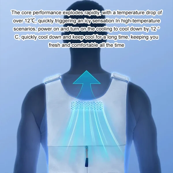 Summer Sleeveless Wearable Cooling Vest Electric Air Conditioning Cooling Breathable Semiconductor Refrigeration Clothing