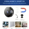 S99aab7158ec34befa40698d01bd9f0f2R.webp Wireless Mini WiFi Security Camera with Night Vision Motion Detection Rechargeable Battery Easy to Mount & App-Controlled