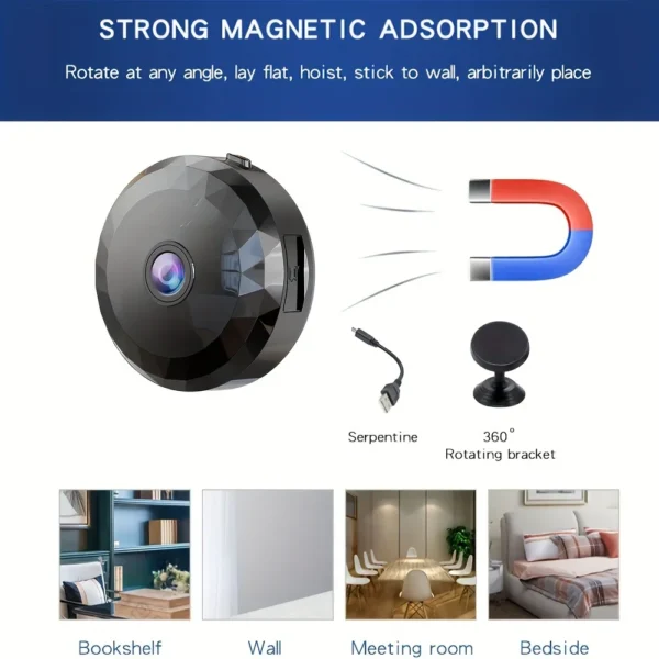S99aab7158ec34befa40698d01bd9f0f2R.webp Wireless Mini WiFi Security Camera with Night Vision Motion Detection Rechargeable Battery Easy to Mount & App-Controlled