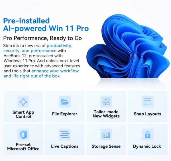 Blackview Acebook 12  Win 11 Pro Laptop 16'' 1920*1200 Display, Intel I5-1030NG7/I5-12450H Notebook, 16GB 512GB, 5000mAh