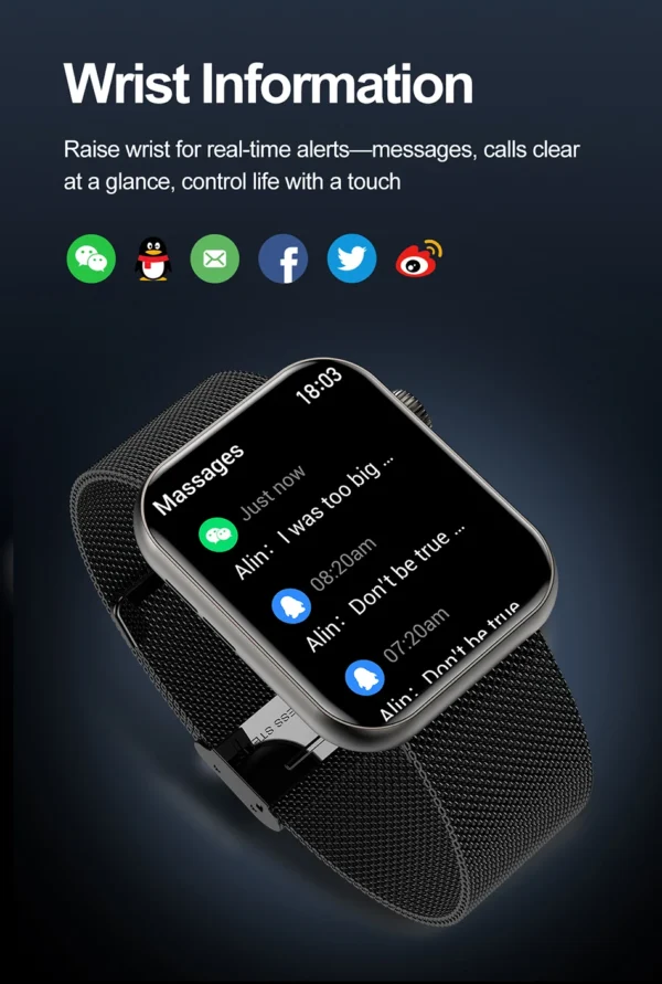 S9aa959d06d0f4ec0a196cf5ce4d80015E.webp 2025 New Smart Watch Full Touch Screen Bluetooth Call AI Voice Heart Rate Waterproof Watches Sports Bracelet Smartwatch Women