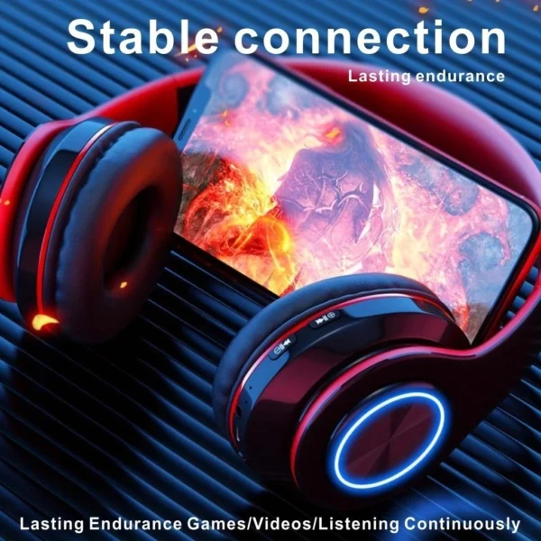 S9b95779687574ea2bcaeac81783399d59.webp Wireless Bluetooth 5.0 Headphone With Microphone On-Ear Headset Stereo Sound Earphones Sports Gaming Foldable Headphones Game