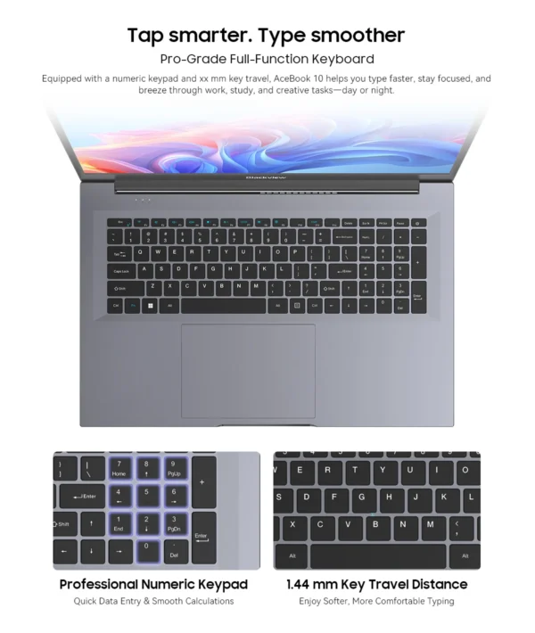 S9d29b4fc156b4c04828ae4c72a1e48afe.webp Blackview ACEBOOK 10 Laptop Computer 18.5" FHD 8000mAh Intel N150 Windows 11 16GB RAM 512GB BT5.2 WiFi 6 Desktop Notebook