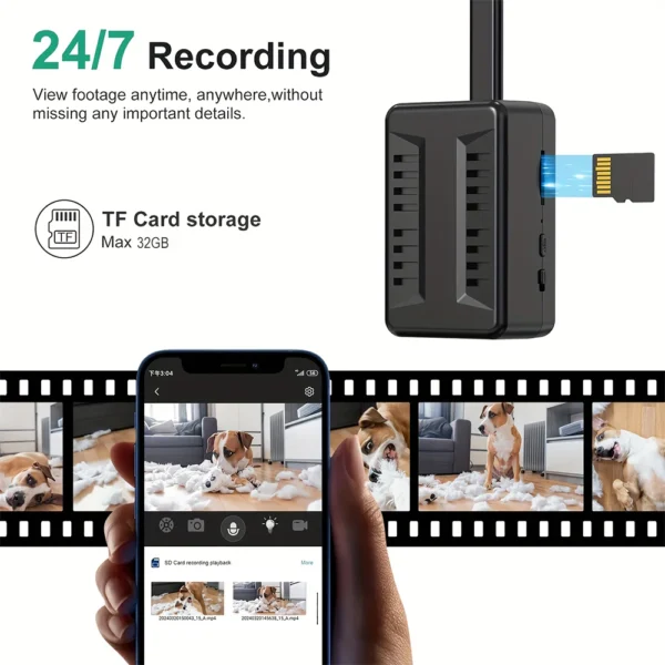 Mini WiFi Camera 1080P HD Smart Camera with Curved Flexible Lens Cable,Loop Recording,Alarm, Remote Viewing,Security  Monitoring