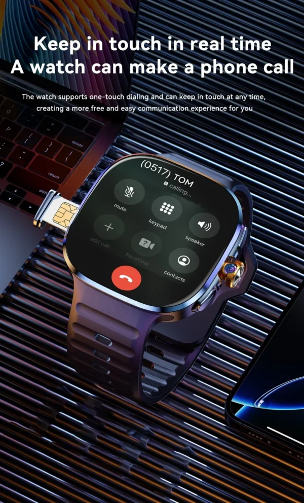 S9f2a7b493e2049c8a41b95ddc6a9d7fbF.webp Original M99 Smartwatch 2.4 inch Amoled Screen insert 4G/5G Sim Card GPS WIFI 190° Rotating Camera Game Android 10.0 Smart Watch