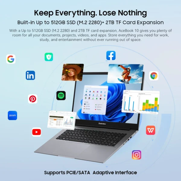 S9fba5087f9eb46649fee36e210839c9fZ.webp Blackview ACEBOOK 10 Laptop Computer 18.5" FHD 8000mAh Intel N150 Windows 11 16GB RAM 512GB BT5.2 WiFi 6 Desktop Notebook