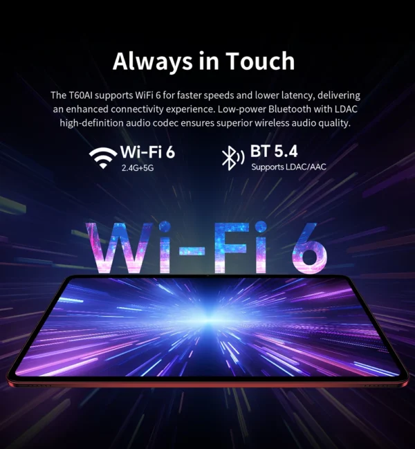 S9fc43ddd50f3495ebb439971a49b3e46q.webp Teclast T60 AI Tablet 12" 90Hz AllWinner A733 6GB RAM (+10GB Virtual) 128GB ROM 8000mAh Battery 2000x1200 FHD Display Android 15