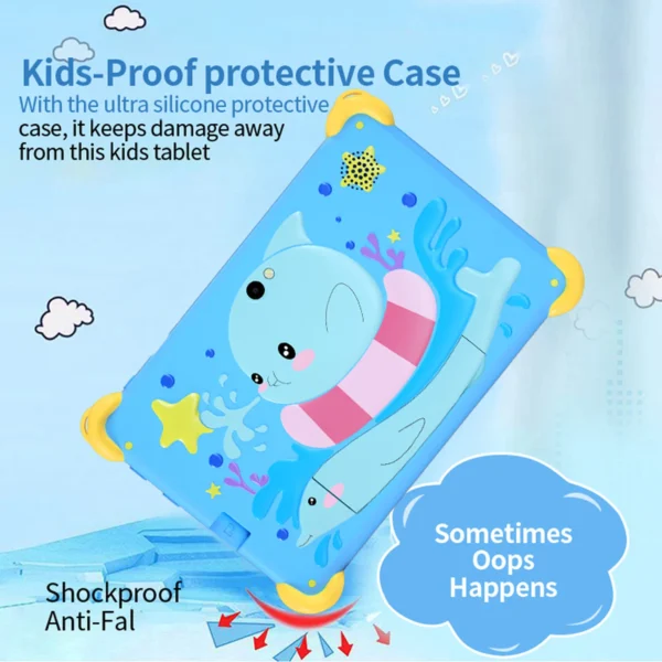 Sa1923e87378a4bd883430e6641443a9fv.webp 7 Inch 5G Kids' Tablet with Cartoon Pattern Android Learning Education PC with Kids-Proof Case 4000mAh Tablet