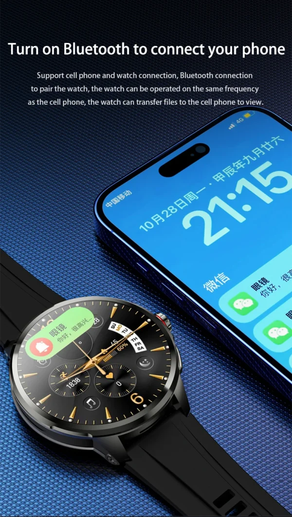 Sa25be4c7436b47be96965866187d6d4bh-1.webp Original H99 Smart Watch Android Watches Amoled Smartwatch With 190° Rotary Camera Google Play Store 1.95inch Amoled Screen