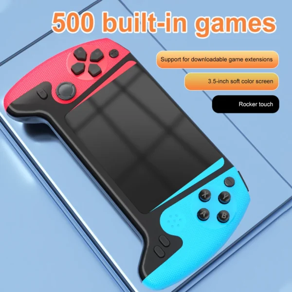 Gaming Console 3.5inch LCD Screen Built-in 500 Games Nostalgic Game Console TV Connect 1200mAh for Kids Adults for Single Player