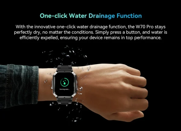 Blackview W70 Pro Outdoor Sport Smart Watch, IP68 Waterproof Smartwatch 2.01-inch TFT Screen, 900mAh Battery, Bluetooth Talking