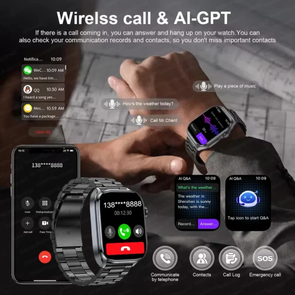 Sa5492b4e89324d28bd6d47e74f8458deT-1.webp 2025 New AI Diagosis ECG Health Smart Watch Men Blood Pressure Lipid Uric Acid AI-GPT Intelligent Q&A Health Smartwatch For Men