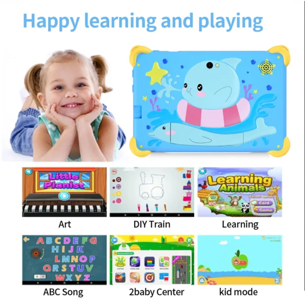 Sa594c3198d934bfbb71ef03864ca3c02c.webp 7 Inch 5G Kids' Tablet with Cartoon Pattern Android Learning Education PC with Kids-Proof Case 4000mAh Tablet