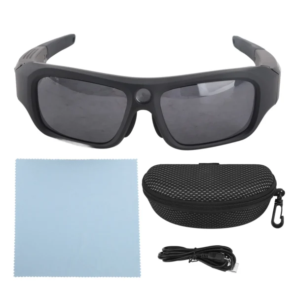 Video Camera Sunglasses Smart Video Recording Sunglasses 90° Angle 4K Full HD Mini Camera Glasses for Driving Cycling Riding
