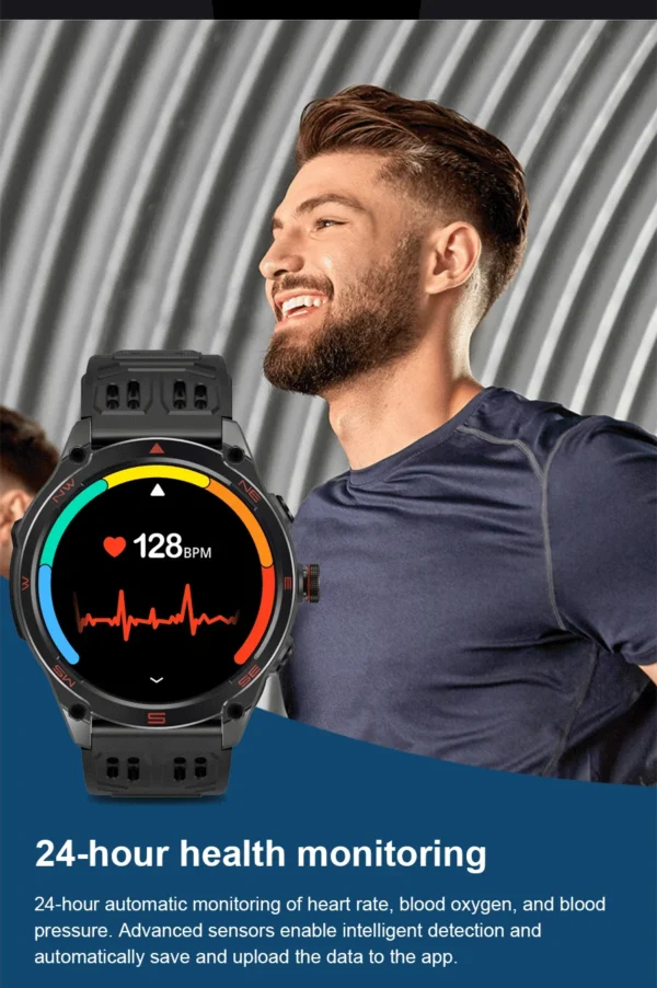 Sa7283f74ce1f464498a22ad5a13404c7L.webp 2026 New Military Smart Watch 1000Mah Battery GPS trace Compass 10ATM Waterproof Tactics Sport Flashlight call Smart Watch Men
