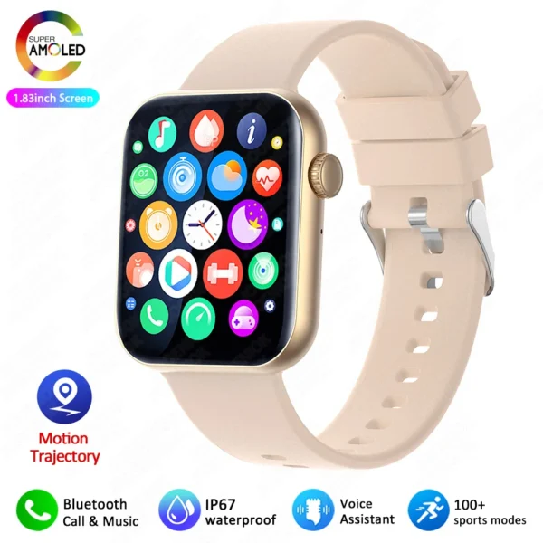 Sa76bcf64847f40a597150bbb31223bb49.webp 2025 New Smart Watch Full Touch Screen Bluetooth Call AI Voice Heart Rate Waterproof Watches Sports Bracelet Smartwatch Women