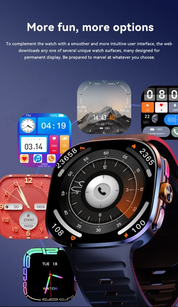 Sa9544c1ea0bc4d07911276496b54d90cK.webp Original M99 Smartwatch 2.4 inch Amoled Screen insert 4G/5G Sim Card GPS WIFI 190° Rotating Camera Game Android 10.0 Smart Watch