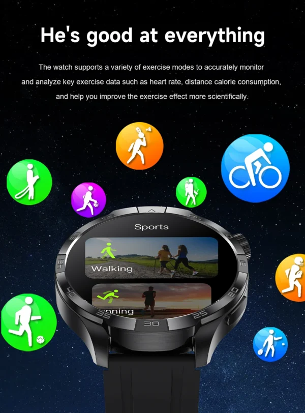 Saa697d639ffa496384a702f03020389cf.webp 2026 New Sapphire Screen Smart Watch 1.85-inch Ultra HD AMOLED GPS Bluetooth Call NFC Compass IP68 Sports Fitness Smart Bracelet