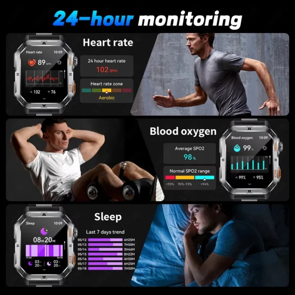 Saada7595c6e343bcaba5ce29b1459dc2b.webp New Outdoor Military Sports Smart Watch with Led Lighting Men Women for huawei xiao Watches Bluetooth Call GPS track Smart Watch