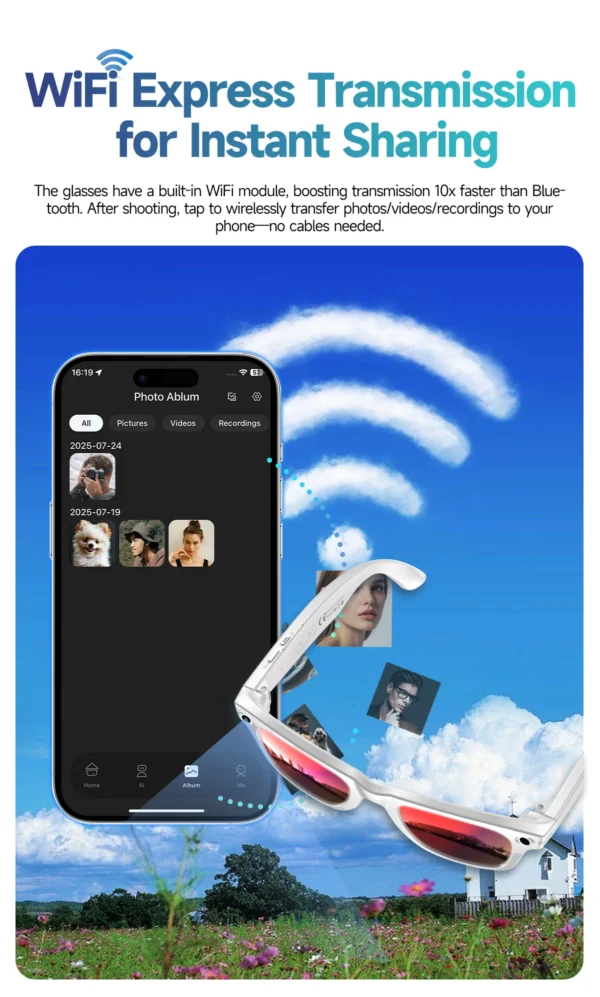 Sab1ea46f42b040f3923815707c91f28eW.webp New 800W Camera AI Glasses Men Color-Changing Smart Translation Glasses Photo Video Recording Waterproof Call Smart Sunglasses