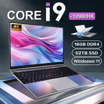 Sabe1bb2078534420aaed60990357ce3fG.webp 2026 New Core i9 10980HK Portable Gaming Laptop Computer 16GB DDR4 1/2TB SSD Windows 11 Pro 1920*1080P Office Gaming PC Notebook