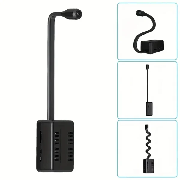 Mini WiFi Camera 1080P HD Smart Camera with Curved Flexible Lens Cable,Loop Recording,Alarm, Remote Viewing,Security  Monitoring