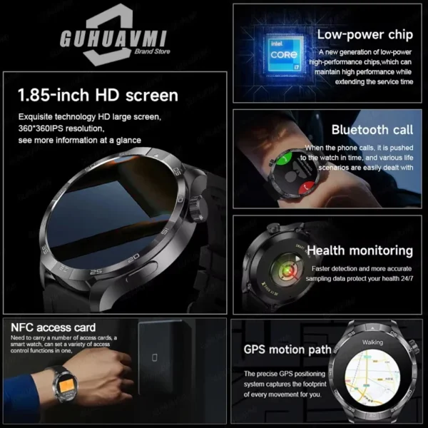 Sadc9894d221248c78e200cb82c39f7a0p.webp 2026 New Sapphire Screen Smart Watch 1.85-inch Ultra HD AMOLED GPS Bluetooth Call NFC Compass IP68 Sports Fitness Smart Bracelet