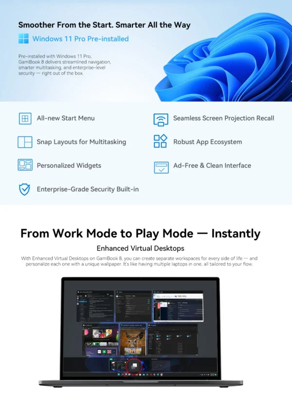 Sb34854d5b084436e8408ac4986a09fa7k.webp BLACKVIEW GamiBook 8 Laptop AMD R7 7735HS 16" IPS 1902*1200 32GB DDR5 1TB SSD 57Wh Windows 11 Pro Backlit Keyboard BT5.2 PC